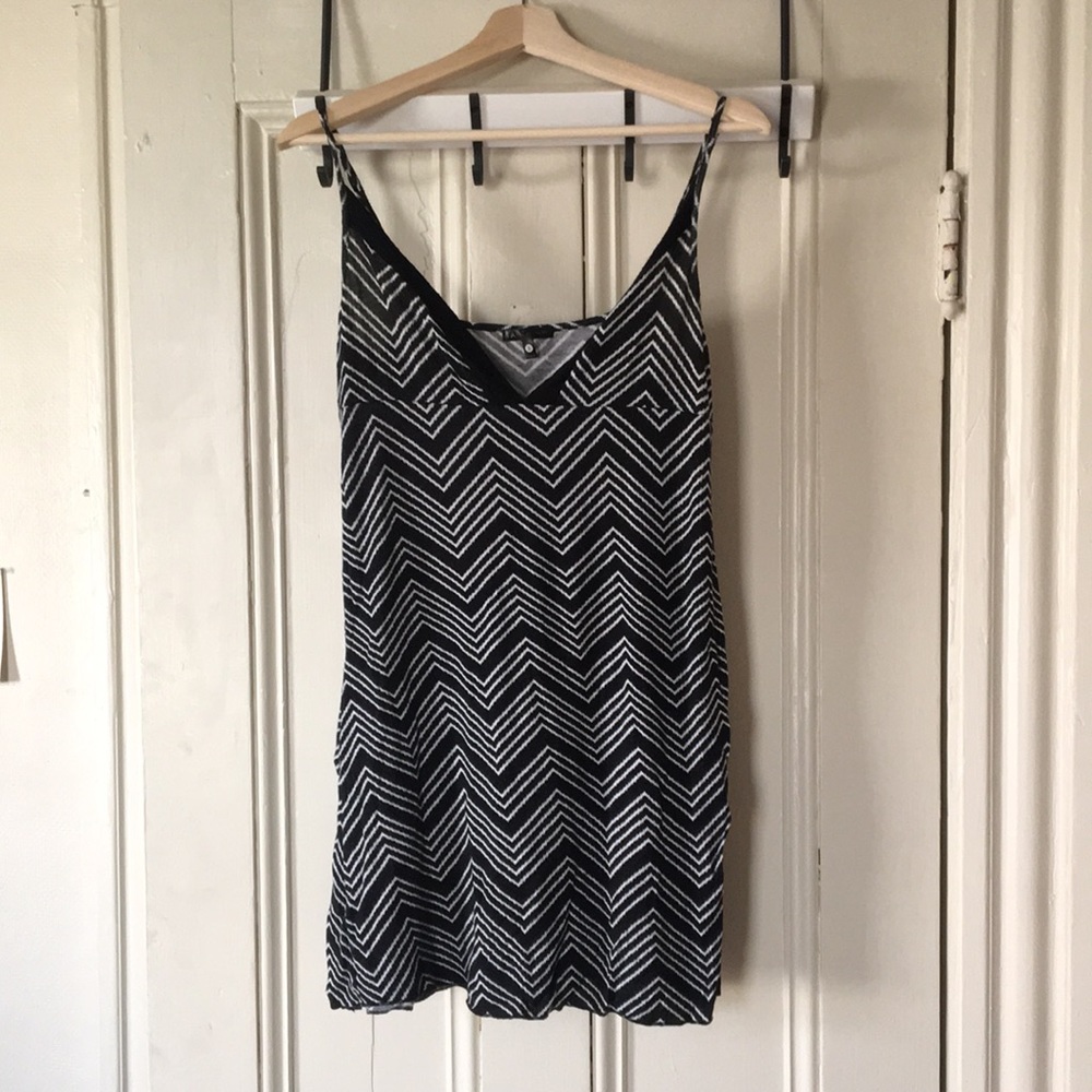 Black and White Cotton Slip Dress